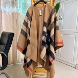 Burberry Tan and Black Check Cape
